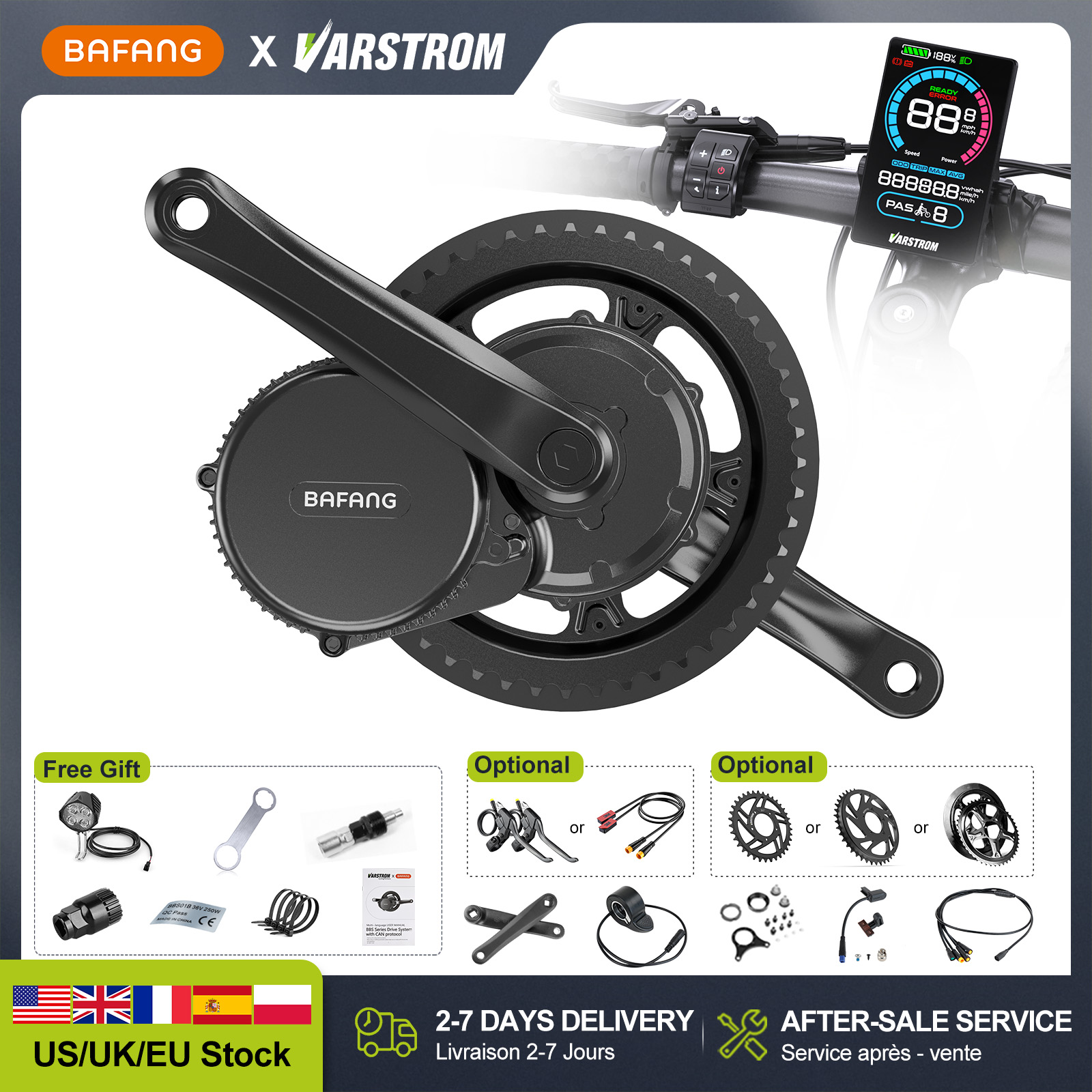 Side Hung Mid Drive Motor Kit - มอเตอร์ขับเคลื่อนกลาง BAFANG 48V 500W 750W 52V
