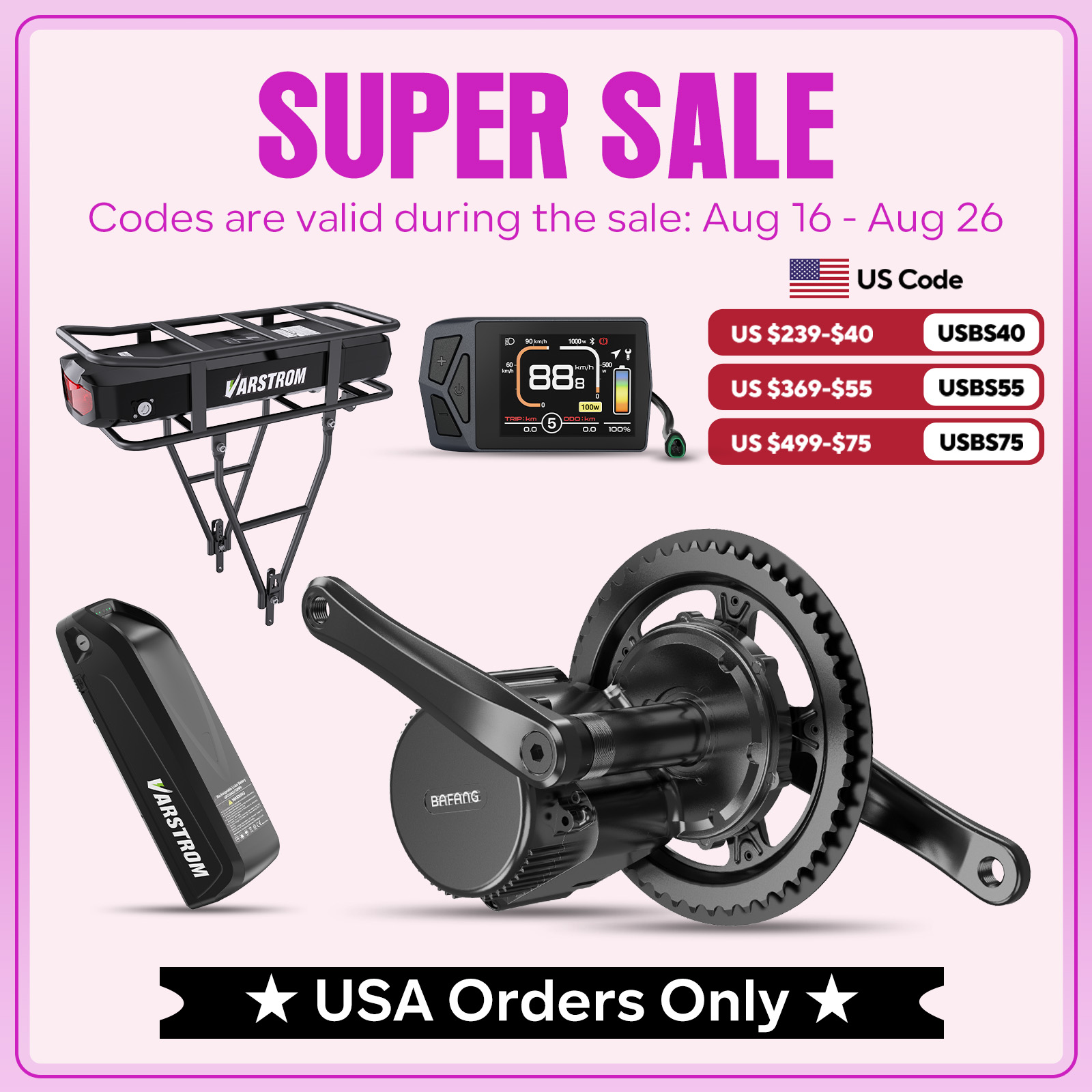 Side Hung Mid Drive Motor Kit - [สินค้าจากสหรัฐฯ] ชุดมอเตอร์ขับเคลื่อนกลาง Bafang 48V750W รุ่น M315