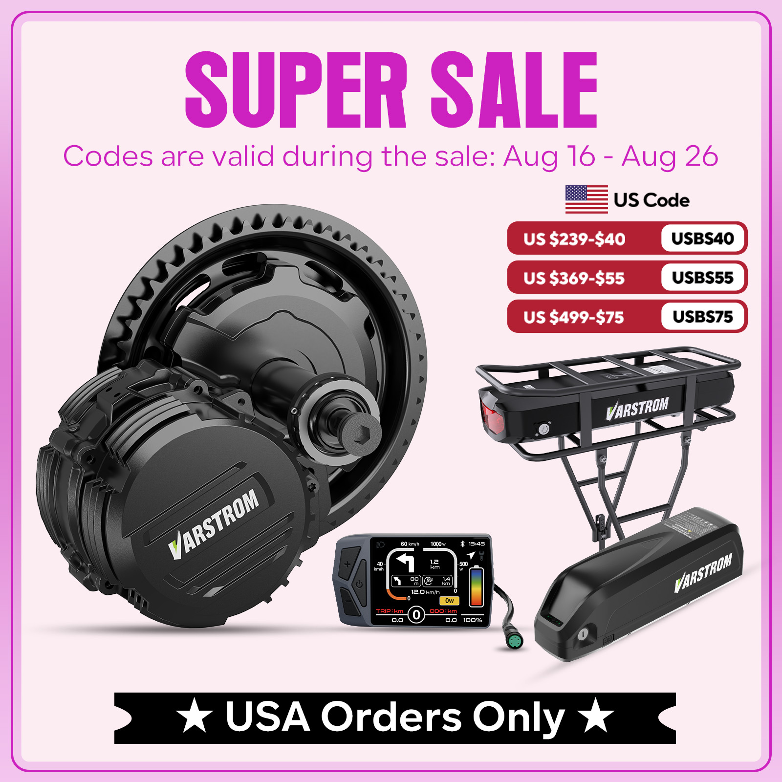 High Torque Brushless Mid Motor Kit - ชุดมอเตอร์ขับเคลื่อนกลาง Varstrom TSDZ2B TSDZ8 TSDZ16 Tongsheng
