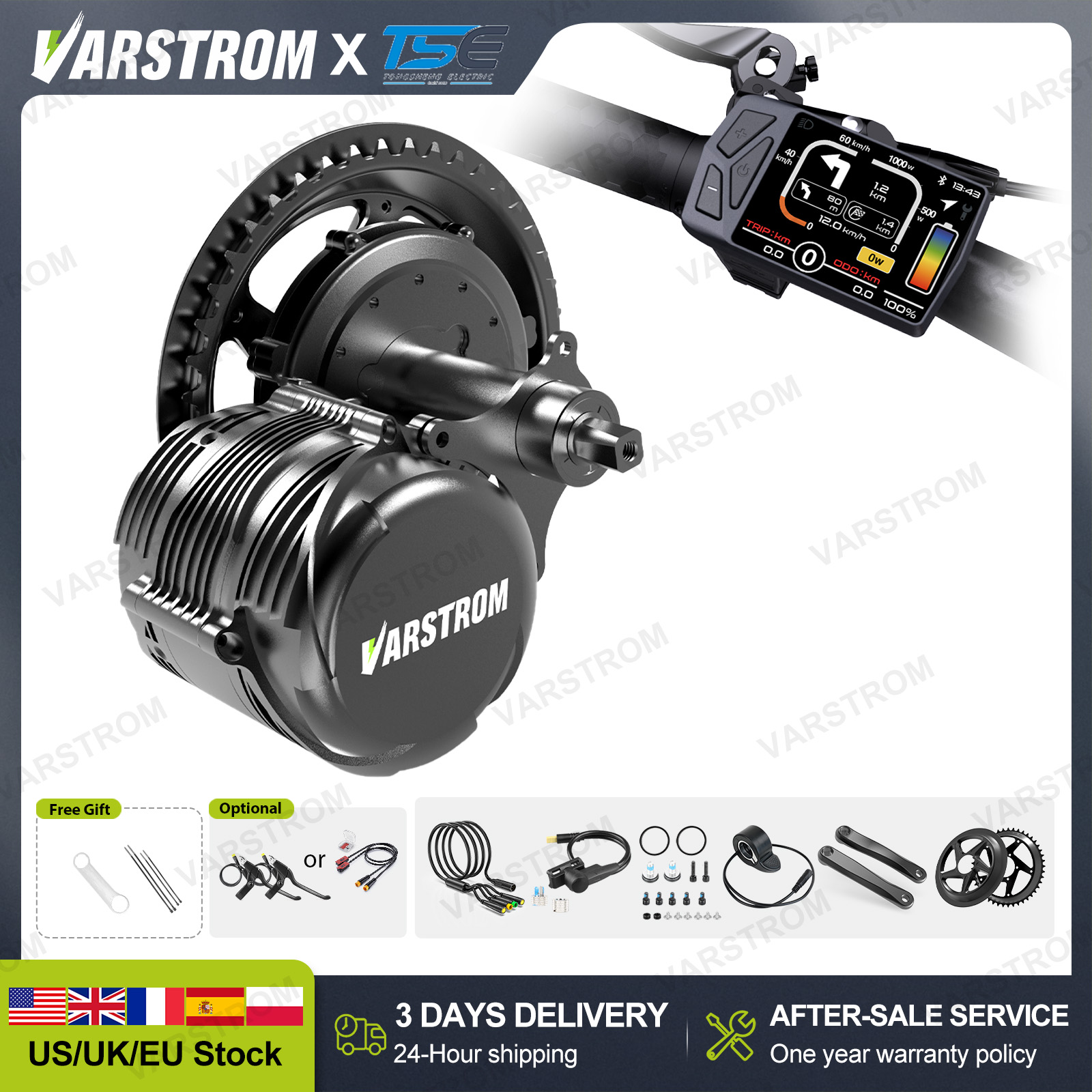 Torque Sensor Mid Drive Motor Kit - มอเตอร์ขับเคลื่อนกลาง Tongsheng 750W TSDZ8 TSDZ16 1000W