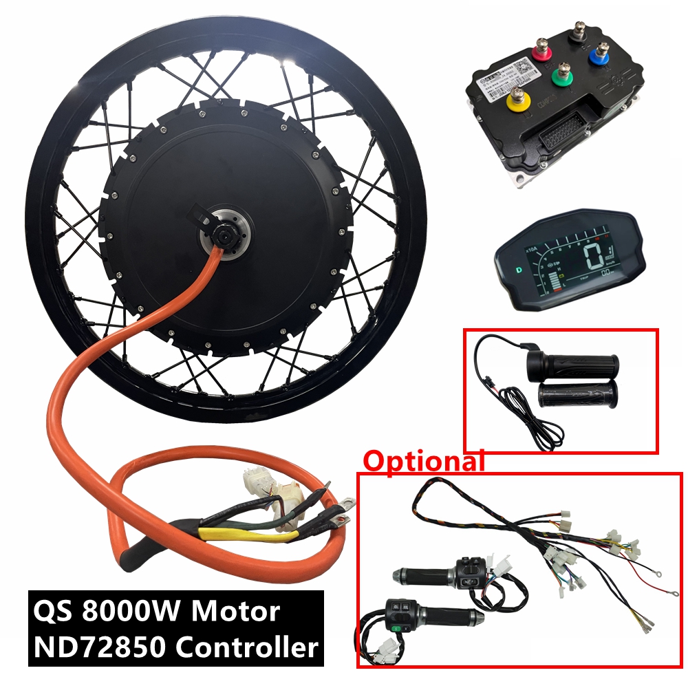 72V 8000W Brushless Hub Motor - NBpower/QS273 V3 72v 8000W EBike ชุด