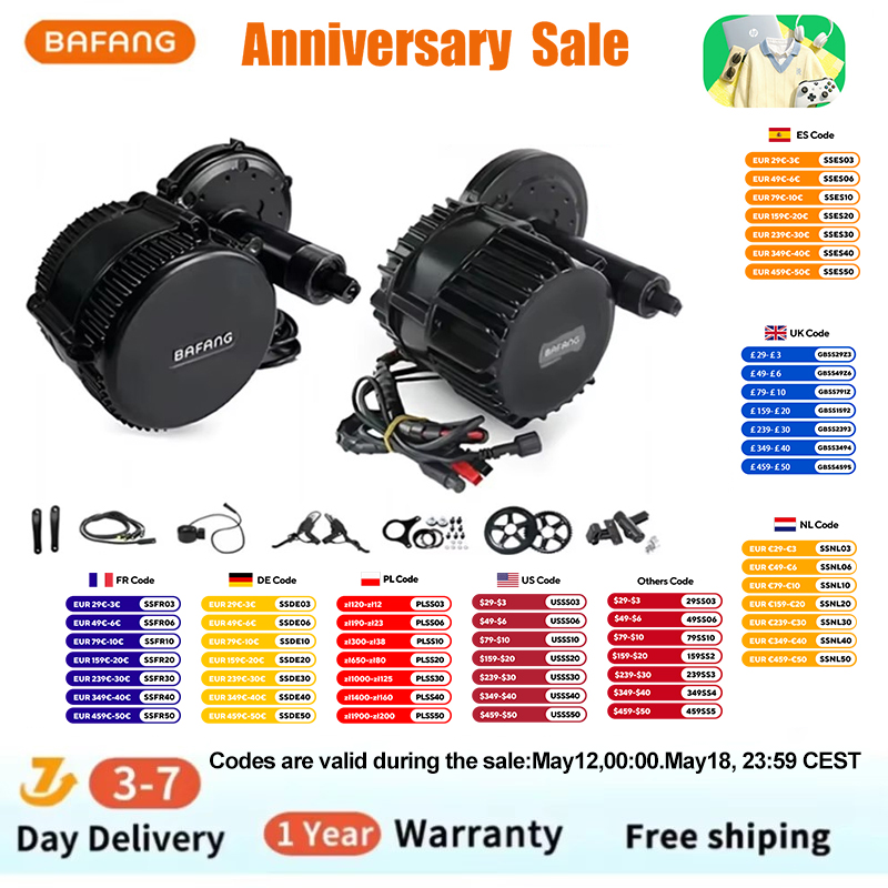 Side Hung Mid Drive Motor Kit - ชุดแปลงจักรยานไฟฟ้า Bafang BBSHD 1000W 48V 68mm
