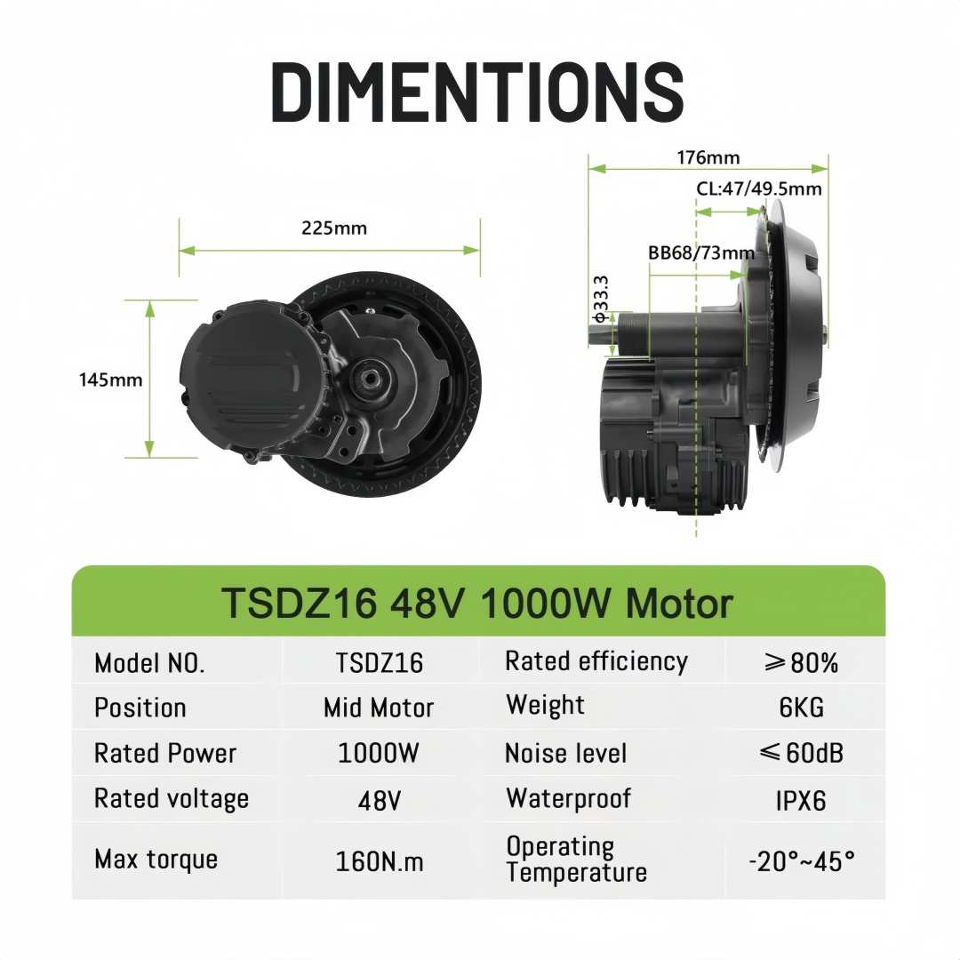 ชุดมอเตอร์แปลงจักรยานไฟฟ้า TON - Mid Drive Conversion Kit 1000W บทวิจารณ์และราคา