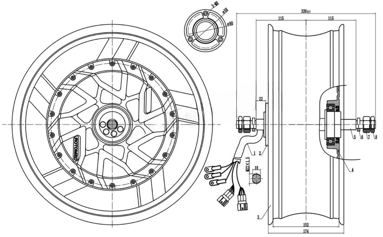 มอเตอร์ QSMOTOR ขนาด 17x6.0 นิ - 12000W Electric Motorcycle Hub Motor บทวิจารณ์และราคา