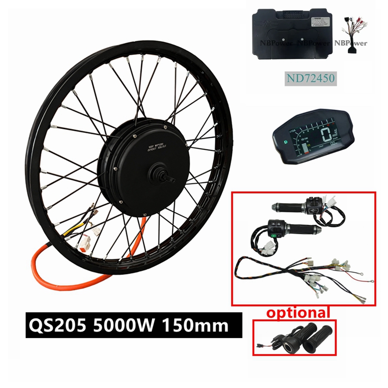 ชุดมอเตอร์ไฟฟ้าสำหรับจักรยาน N - 5000W Hub Motor Kit 72V บทวิจารณ์และราคา