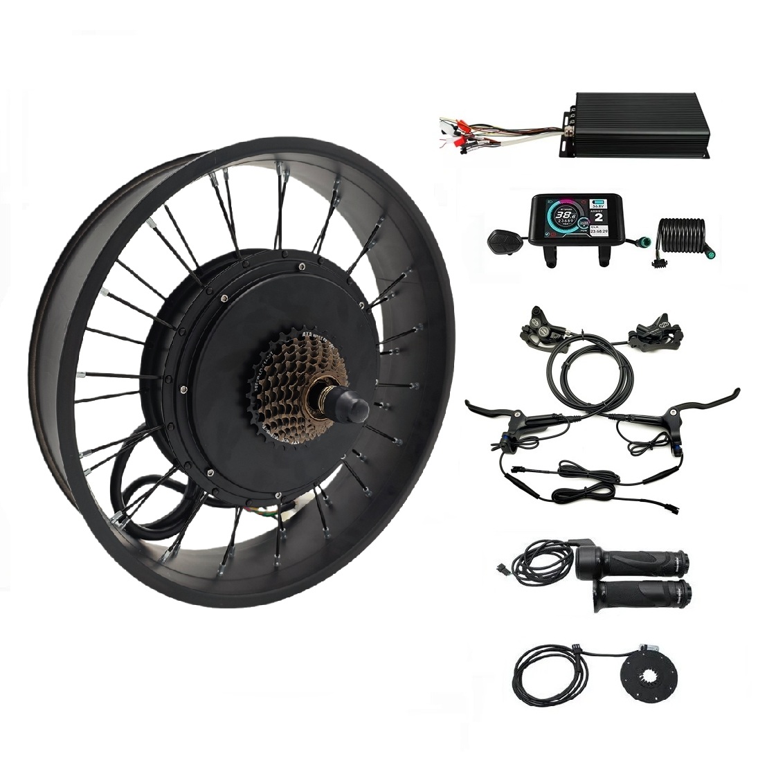 ชุดแปลงมอเตอร์ไฟฟ้าสำหรับจักรย - 5000W Hub Motor Kit 72V บทวิจารณ์และราคา