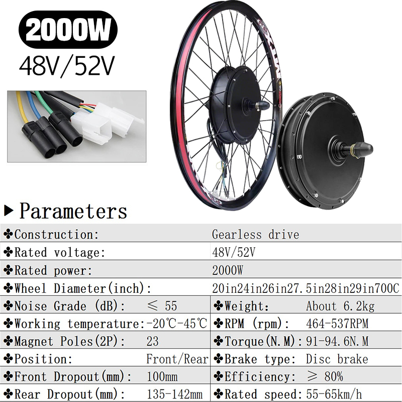 ชุดอุปกรณ์จักรยานไฟฟ้า 72V 500 - 5000W Hub Motor Kit 72V บทวิจารณ์และราคา